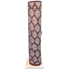 Aboriginal Painting on Hollow Log 2