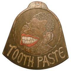 Folk Art Carved, Black Americana, Tooth Paste Trade Sign, Late 19th Century 12