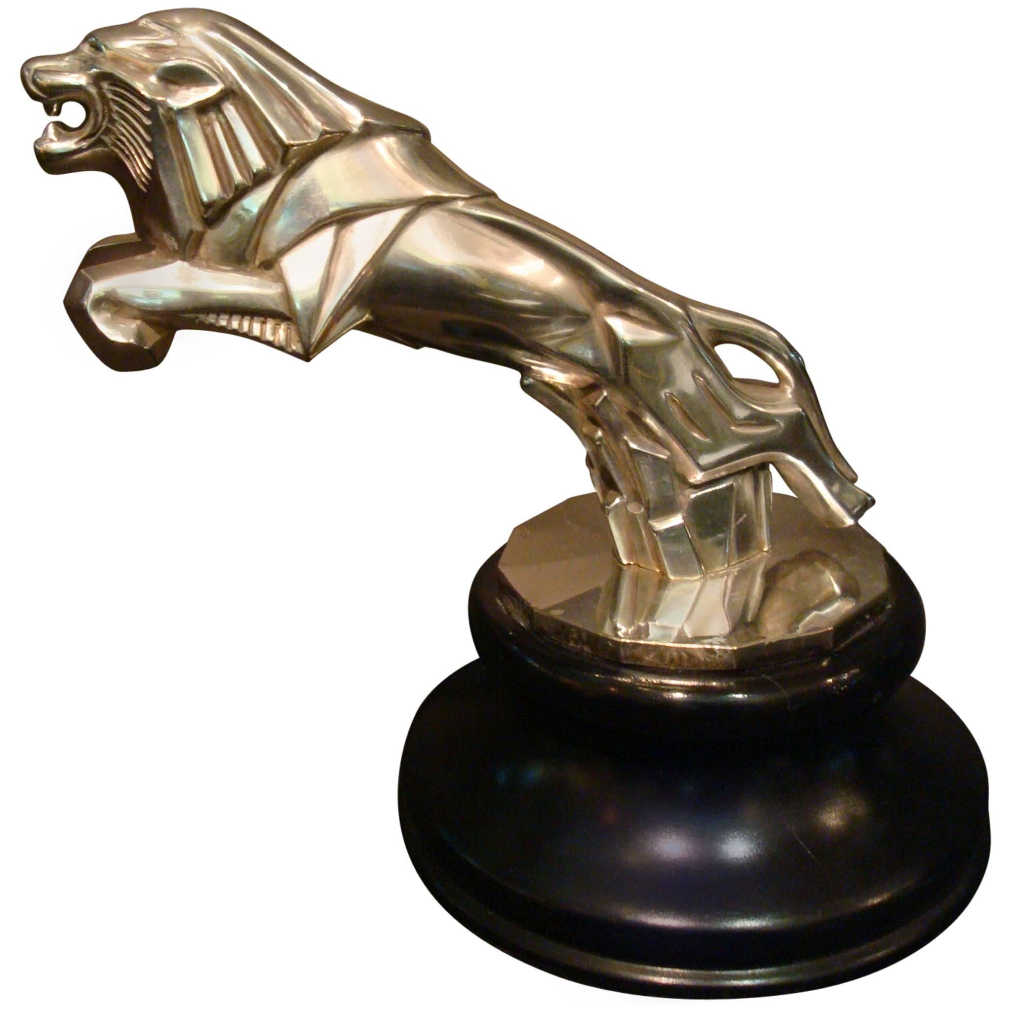 Art Deco Lion, Car Mascot, Automobilia, Jacques Cartier, France, circa 1925