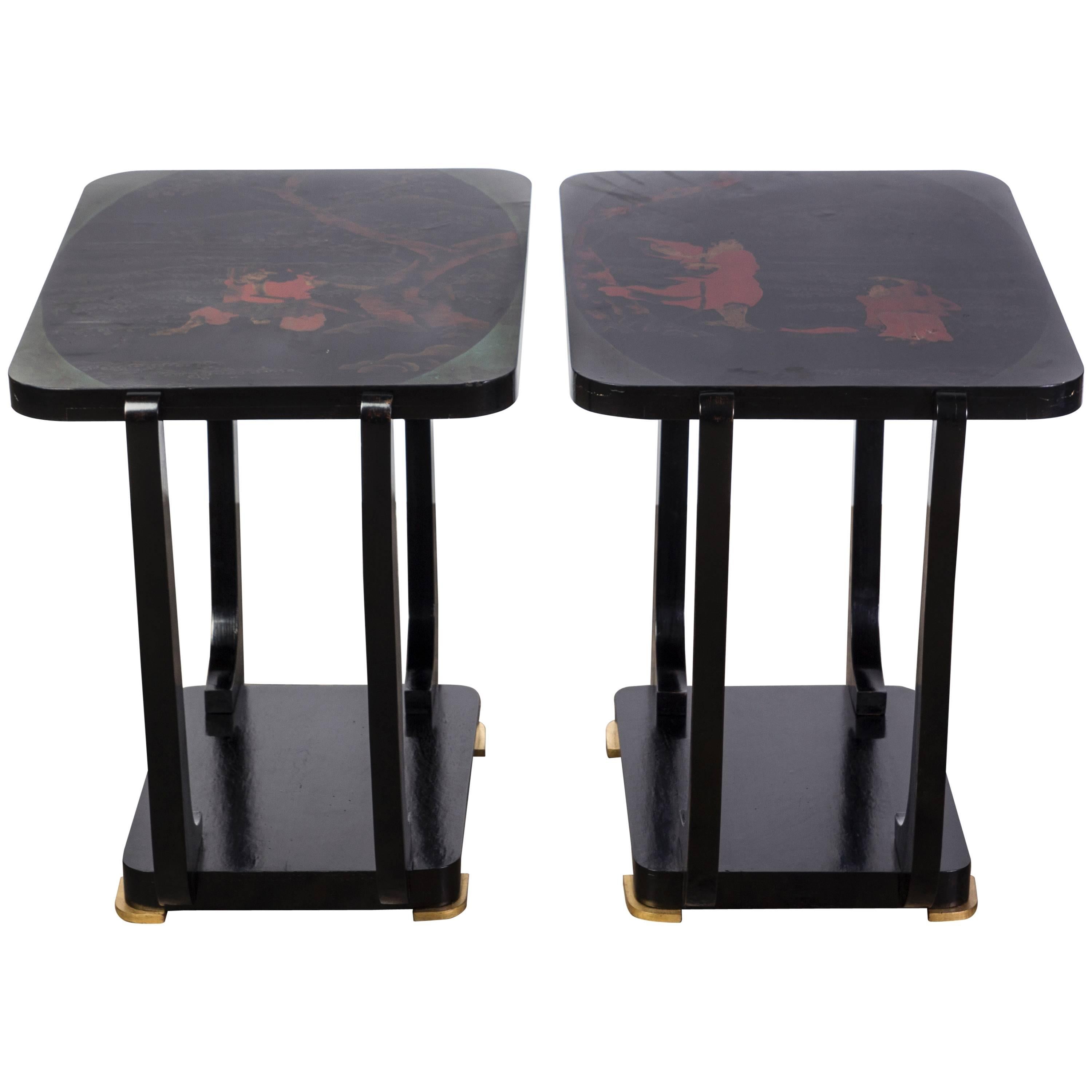 Gorgeous Pair of Art Deco Side Tables