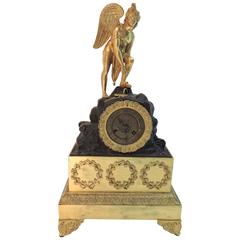 French Gilt Bronze 19th Century Mantle Clock, circa 1880