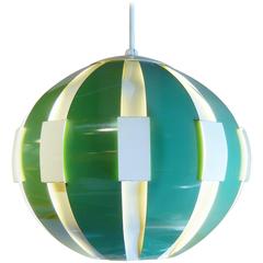 Telstar, 1st US Satellite, Pendant Lamp in Green and Ivory Aluminum, 1962