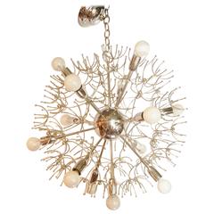 Italian Mid-Century Thirteen-Light Chrome Sputnik Chandelier with Starbursts 6