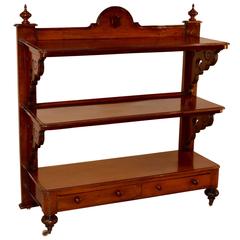 19th Century Mahogany Buffet with Shield Decoration 1