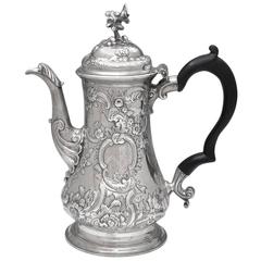 George II Antique English Silver Coffee Pot