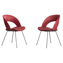 Gastone Rinaldi, Side Chairs, Metal, Vinyl, Italy, 1950s