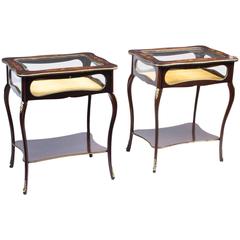 Antique Pair of French Marquetry Display Tables, circa 1880