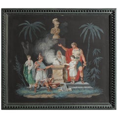 19th Century Continental Gouache of Allegorical Scene "Painting"