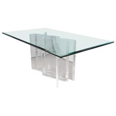 "Stella Prisma" Lucite and Glass Dining Table