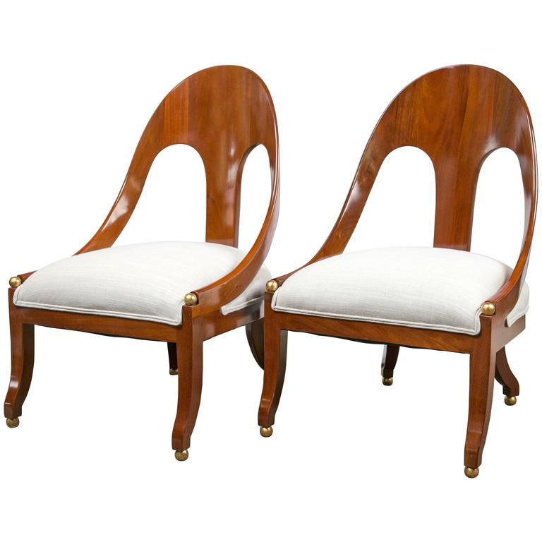 Pair of Regency Style Chairs by Baker at 1stDibs
