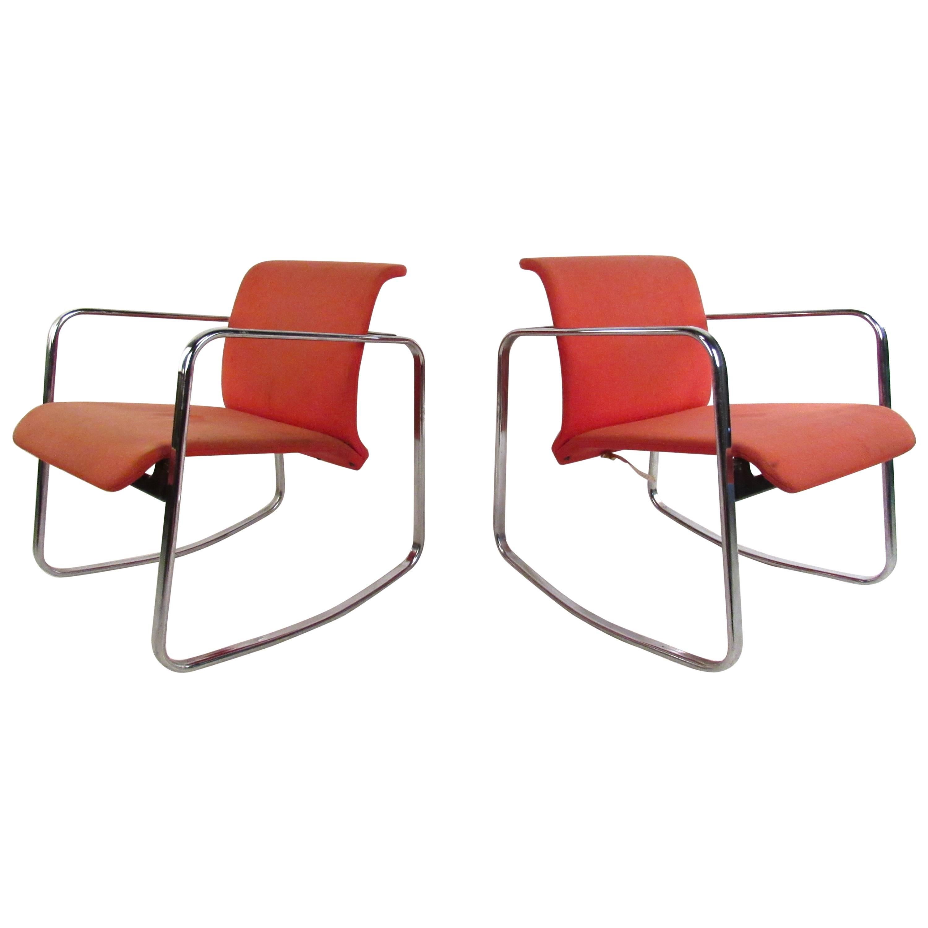 Paire de rares chaises à bascule Herman Miller par Peter Protzmann en vente