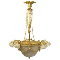 Exceptional Late 19th Century Gilt Bronze and Crystal Chandelier 1