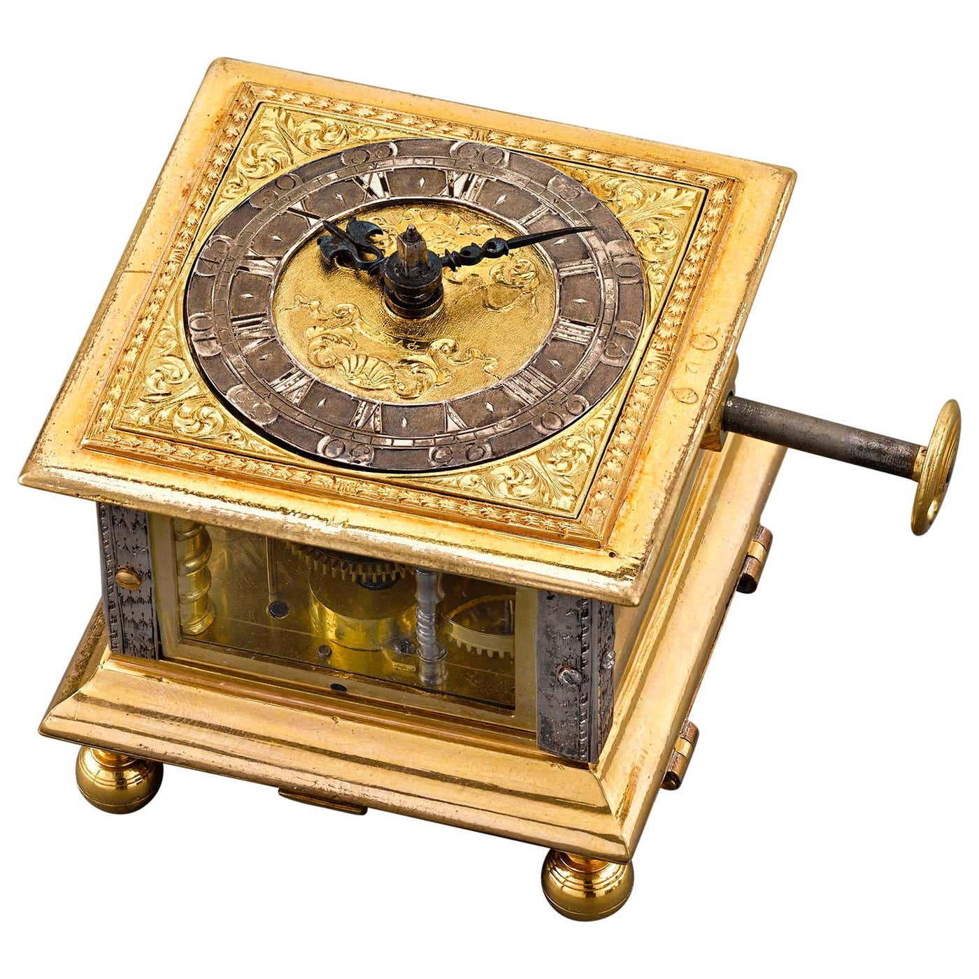 Renaissance Horizontal Table Clock at 1stDibs | mechanical clock ...