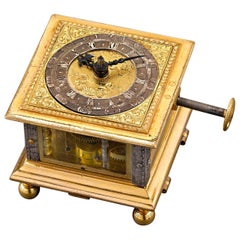 Antique Renaissance Horizontal Table Clock