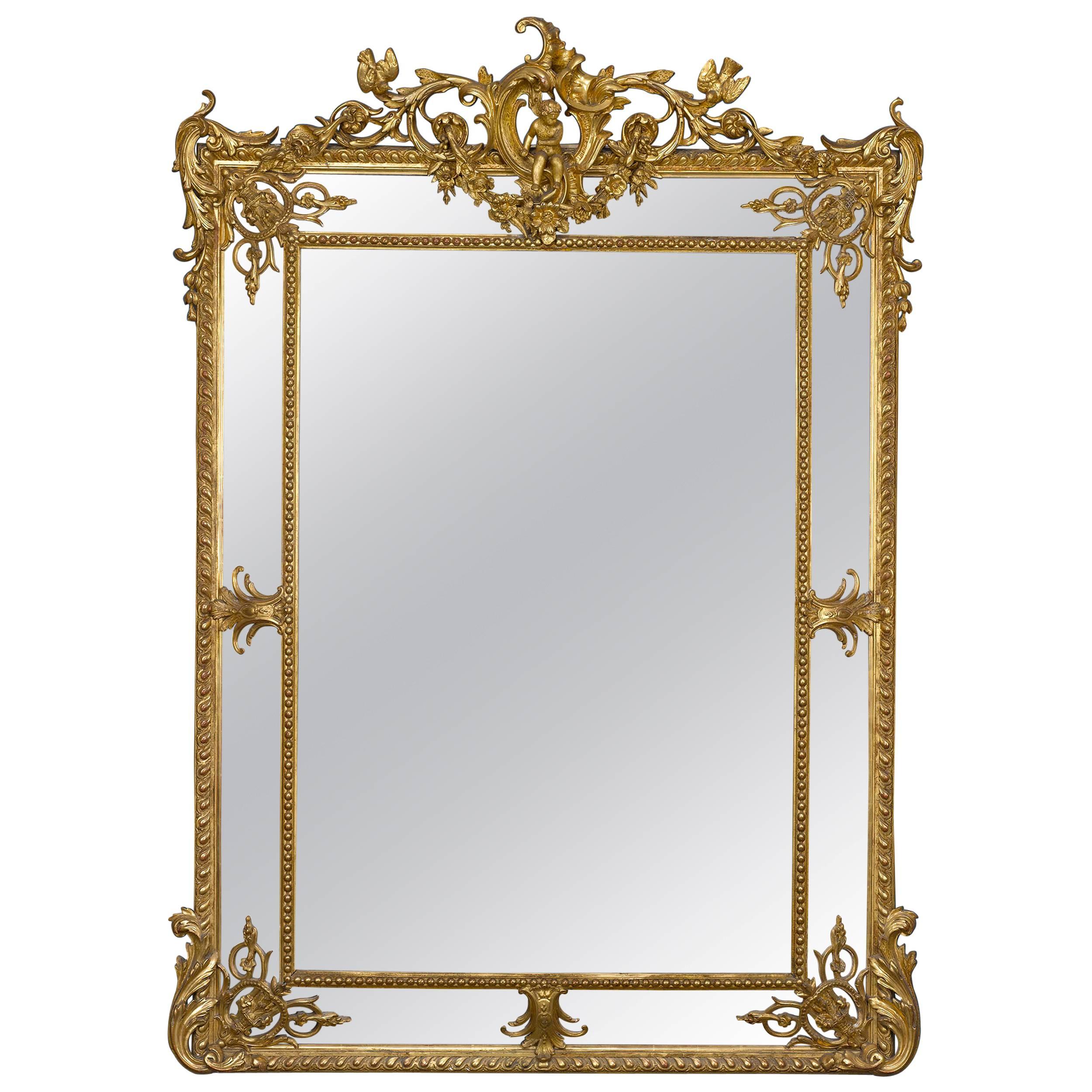 Louis XV Revival Giltwood Mirror