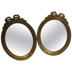 19th Century Napoleon III Petite Pair of French Giltwood Mirrors 4