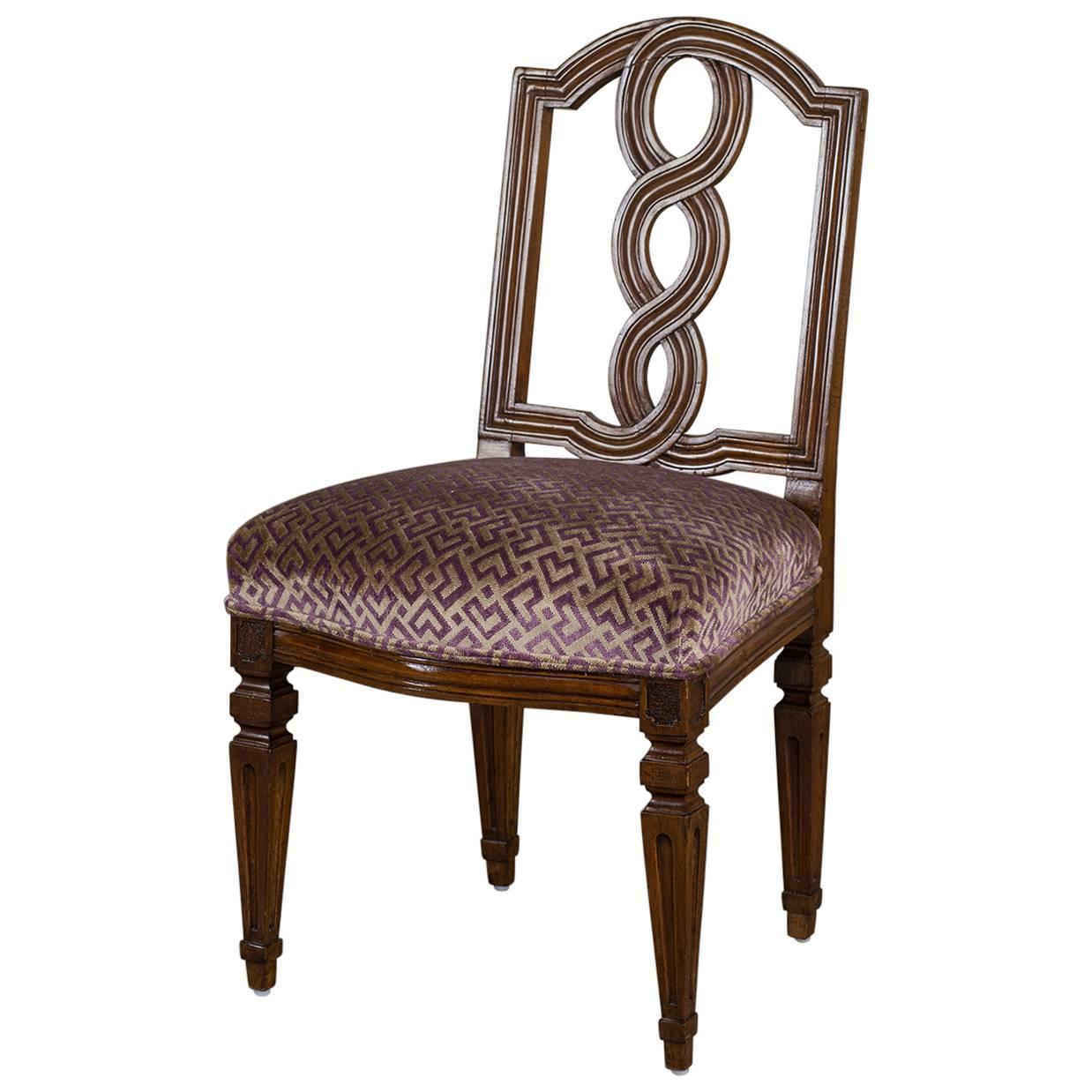 Antique Italian Neoclassical Walnut Chair, circa 1780