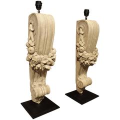 Pair of Patinated Terra Cotta Lamps from France, circa 1900 11