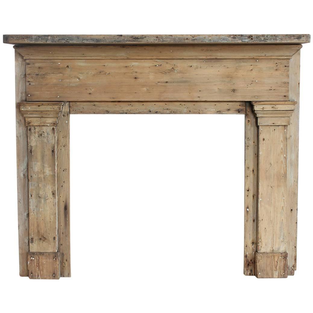 Antique American Rustic Pine Fire Place Mantel For Sale at 1stdibs