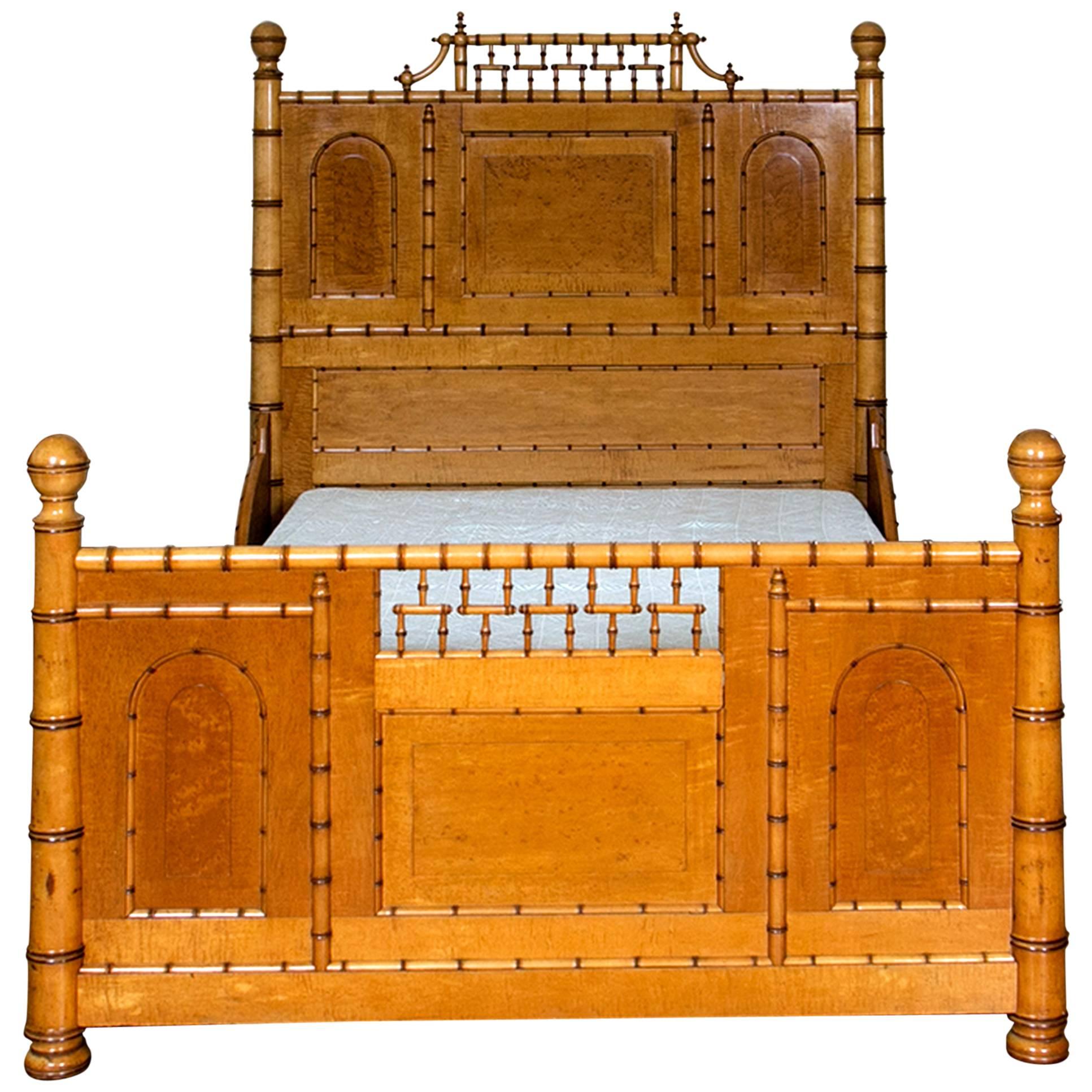 Aesthetic Movement Faux Bamboo Full Bed by R. J. Horner & Co.