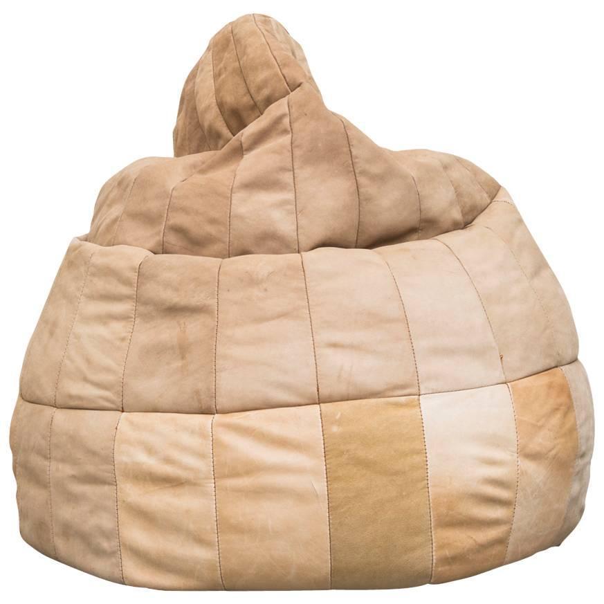 De Sede Style Leather Bean Bag Chair For Sale at 1stdibs