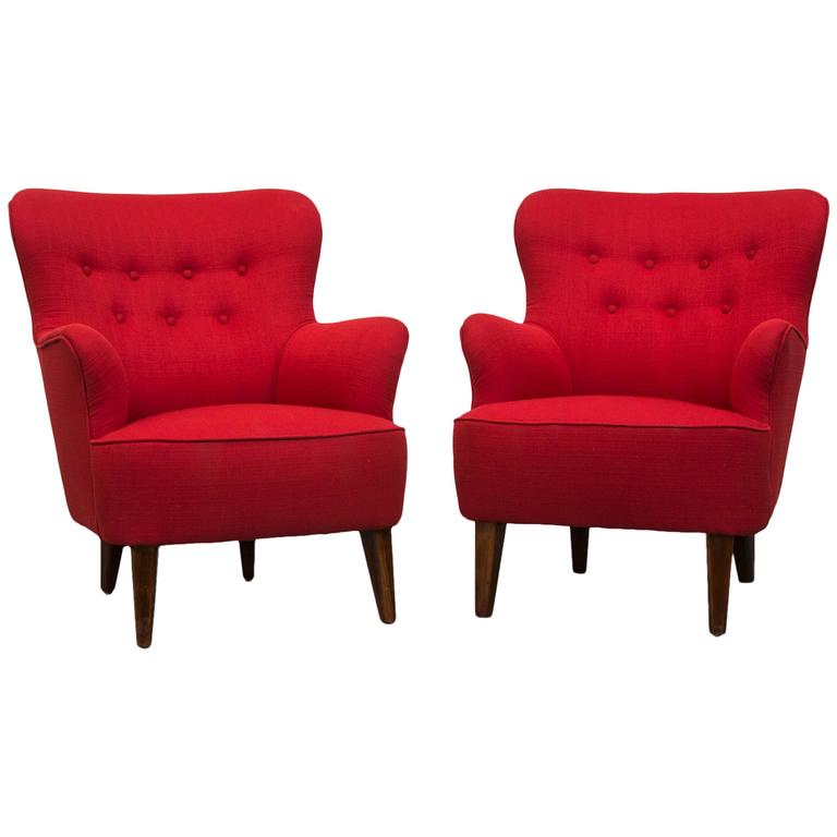 Lipstick Red Lounge Chair by Theo Ruth for Artifort For Sale at 1stdibs