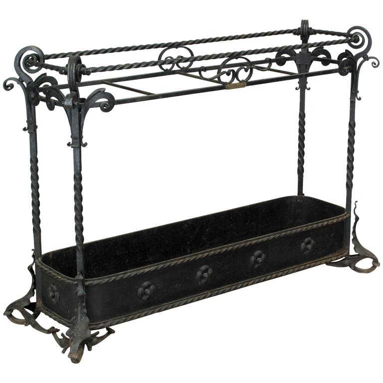 Wrought Iron Umbrella Stand at 1stDibs