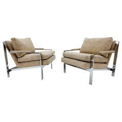 Pair of Mid-Century Modern Cy Mann Chrome Arm Lounge Chair No.232