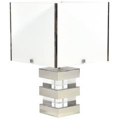 Lucite and Chrome 1970s Table Lamp 11