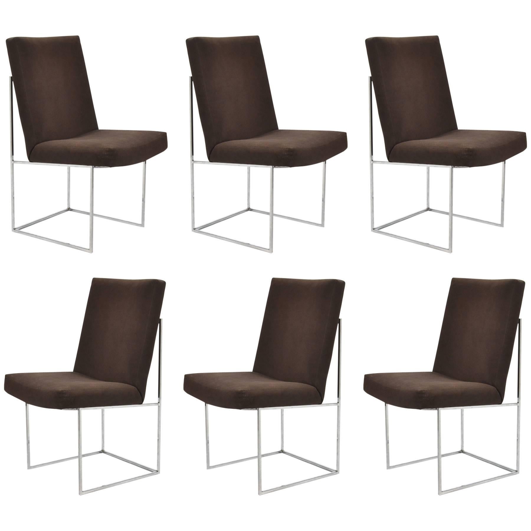 Milo Baughman Set of Six Dining Chairs by Thayer Coggin