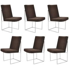 Milo Baughman Set of Six Dining Chairs by Thayer Coggin 10