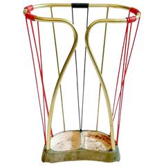 Mid-Century Umbrella Stand in Brass, Italy 5
