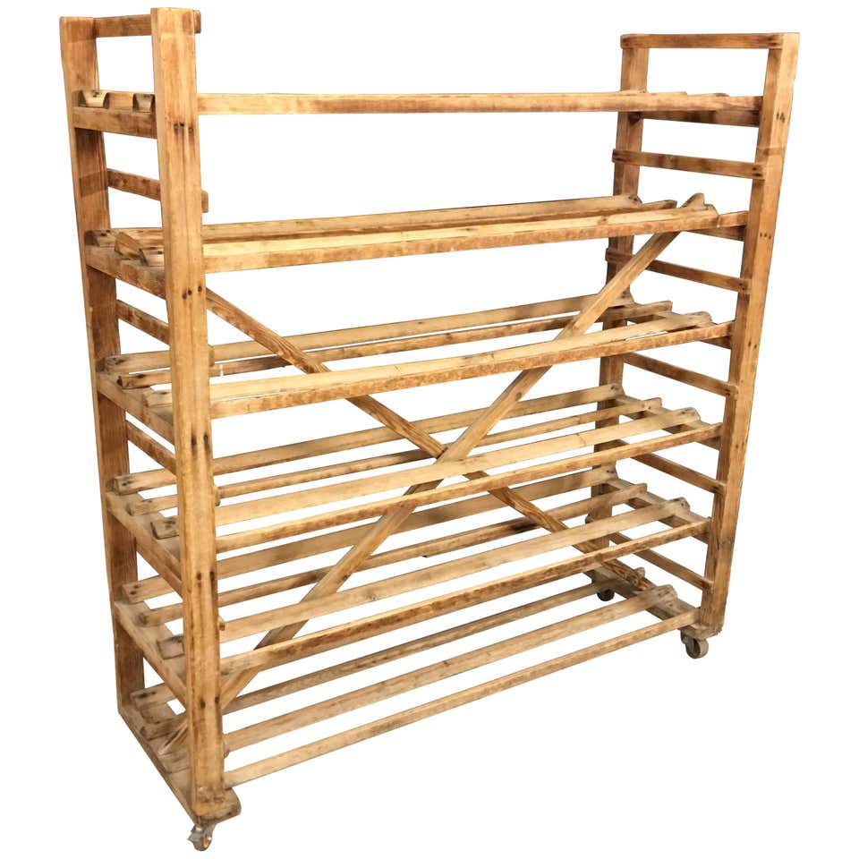 Antique Wood Bakers Rack - 2 For Sale on 1stDibs | vintage wooden ...