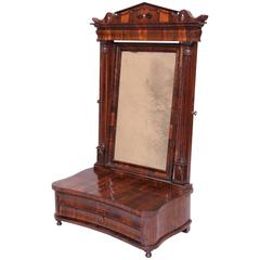 Rare Classical Regency Rosewood Box Sole with Mirror, circa 1825