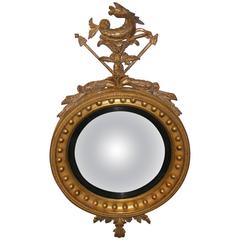 Regency Wood Carved and Gilt Convex Mirror, circa 1820