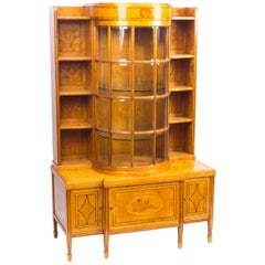 19th Century Late Victorian Satinwood Display Cabinet