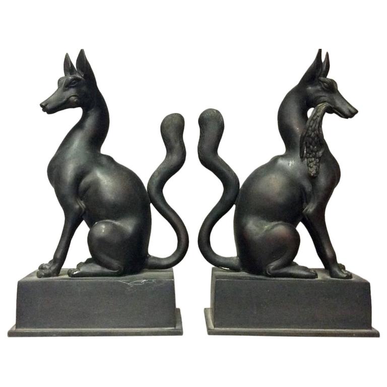 Pair of Antique Bronze Fox Kitsune from Japanese Inari Shrine, Best in