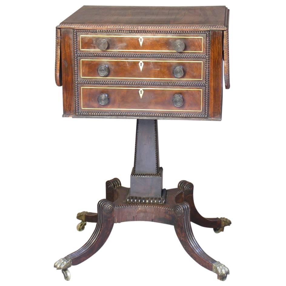 Elegant Regency Rosewood Work Table, circa 1815 For Sale