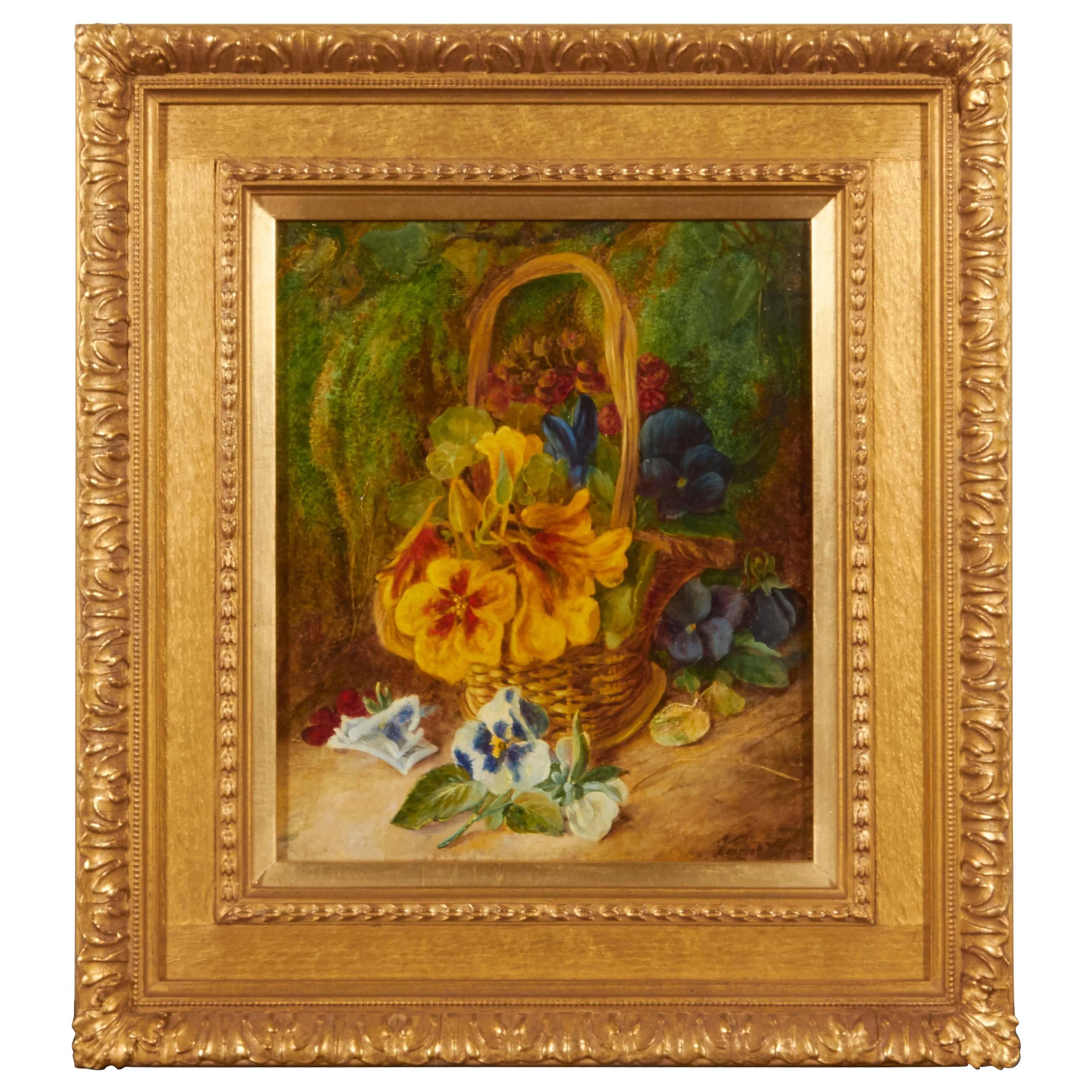 Floral Still Life on Canvas For Sale