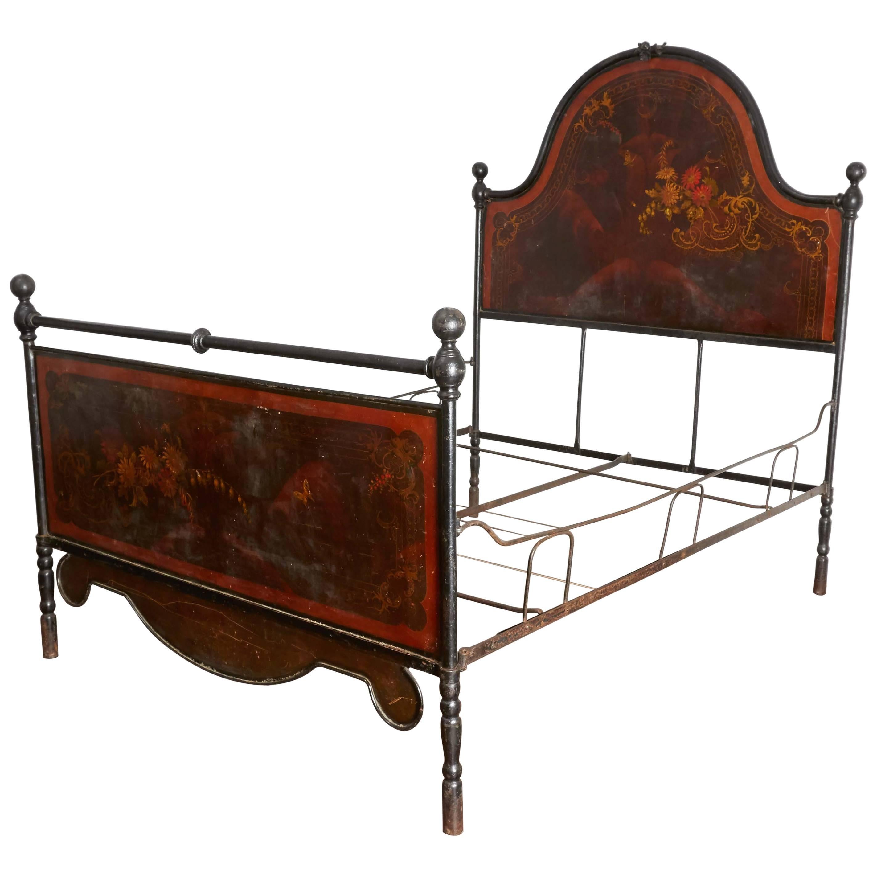 Late 19th Century Campaign Iron Bed