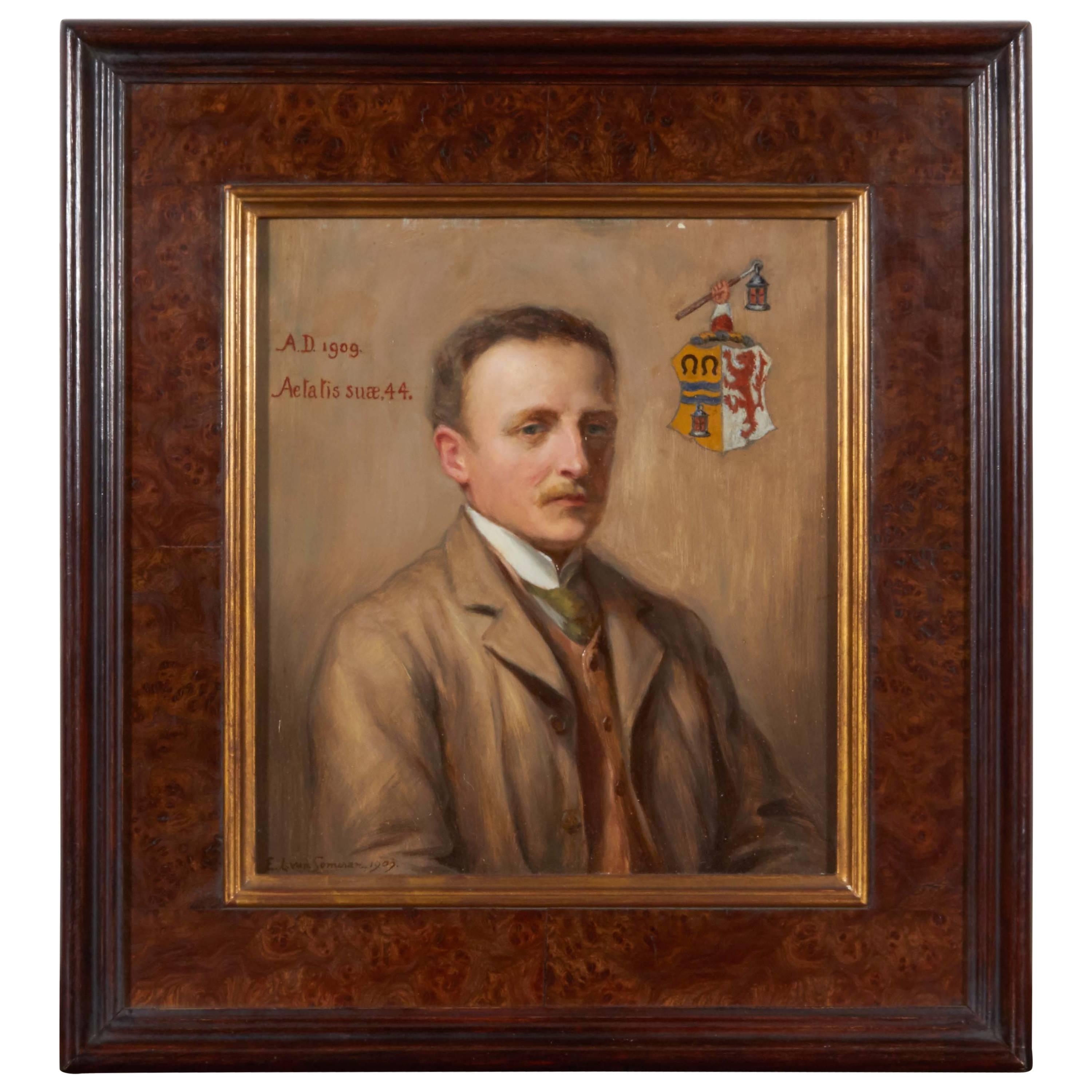 Portrait of a Gentleman with Crest For Sale