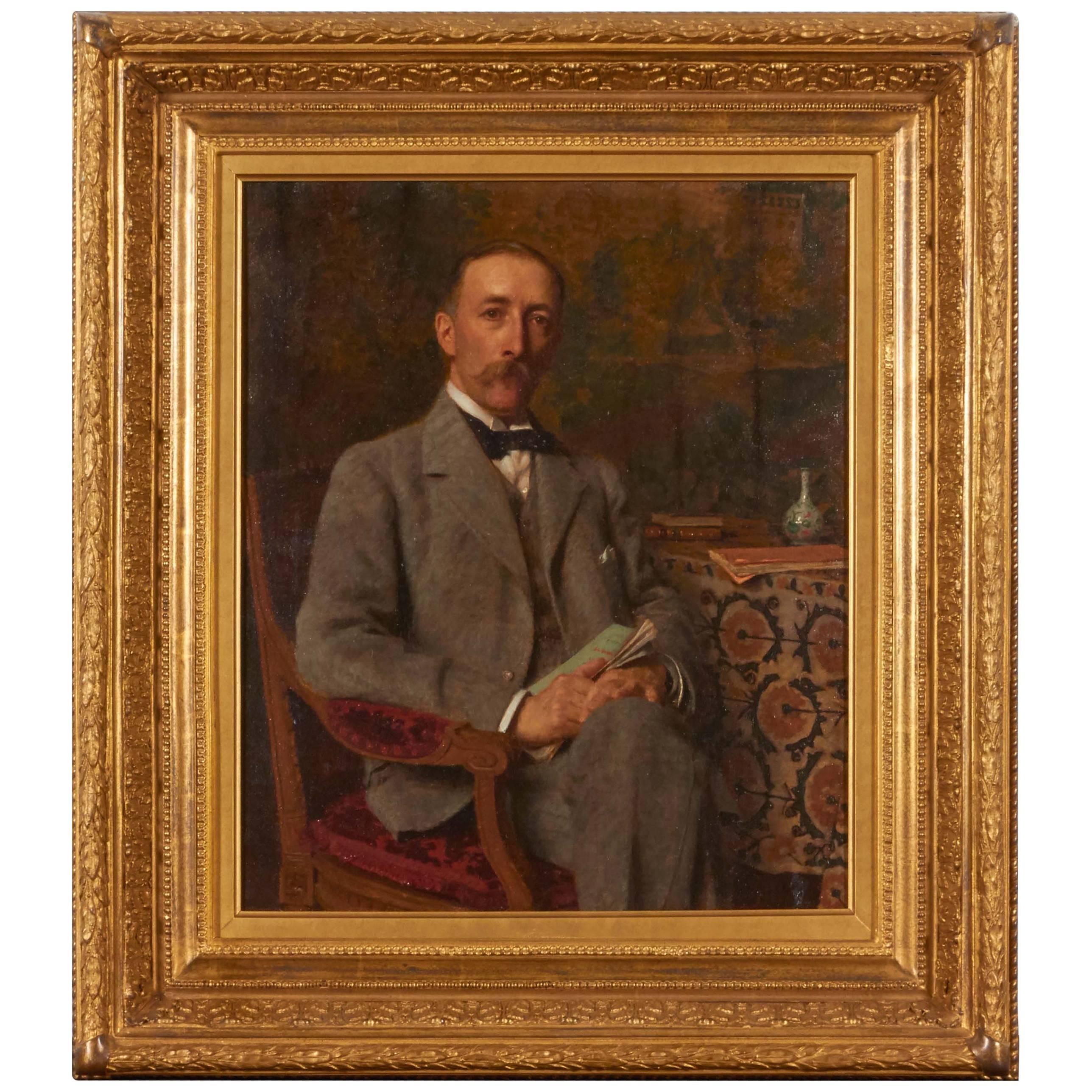 Portrait of Gentleman by Edward de Jans For Sale