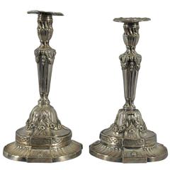 Pair of Louis XVI Silver Candlesticks