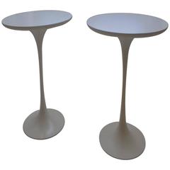 Pair of White Tulip Side Tables by Maurice Burke for Arkana