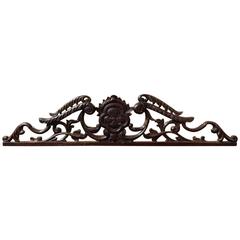 French Carved Walnut Architectural Fragment / over Door Decoration, 19th Century