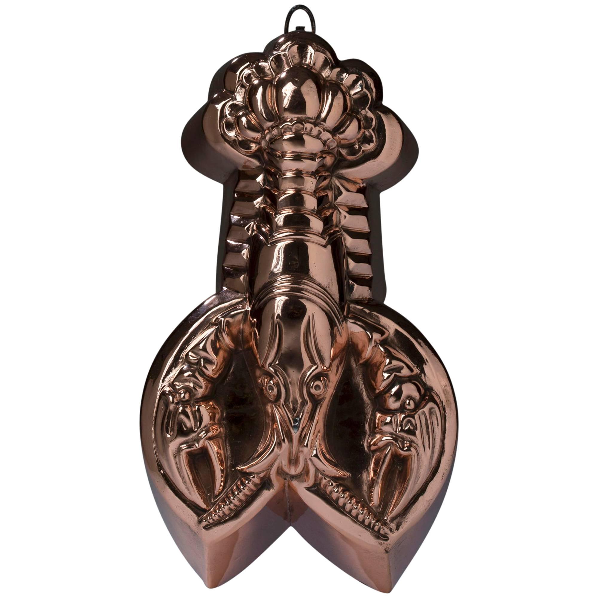 French Copper Kitchen Cooking Lobster Mould For Sale