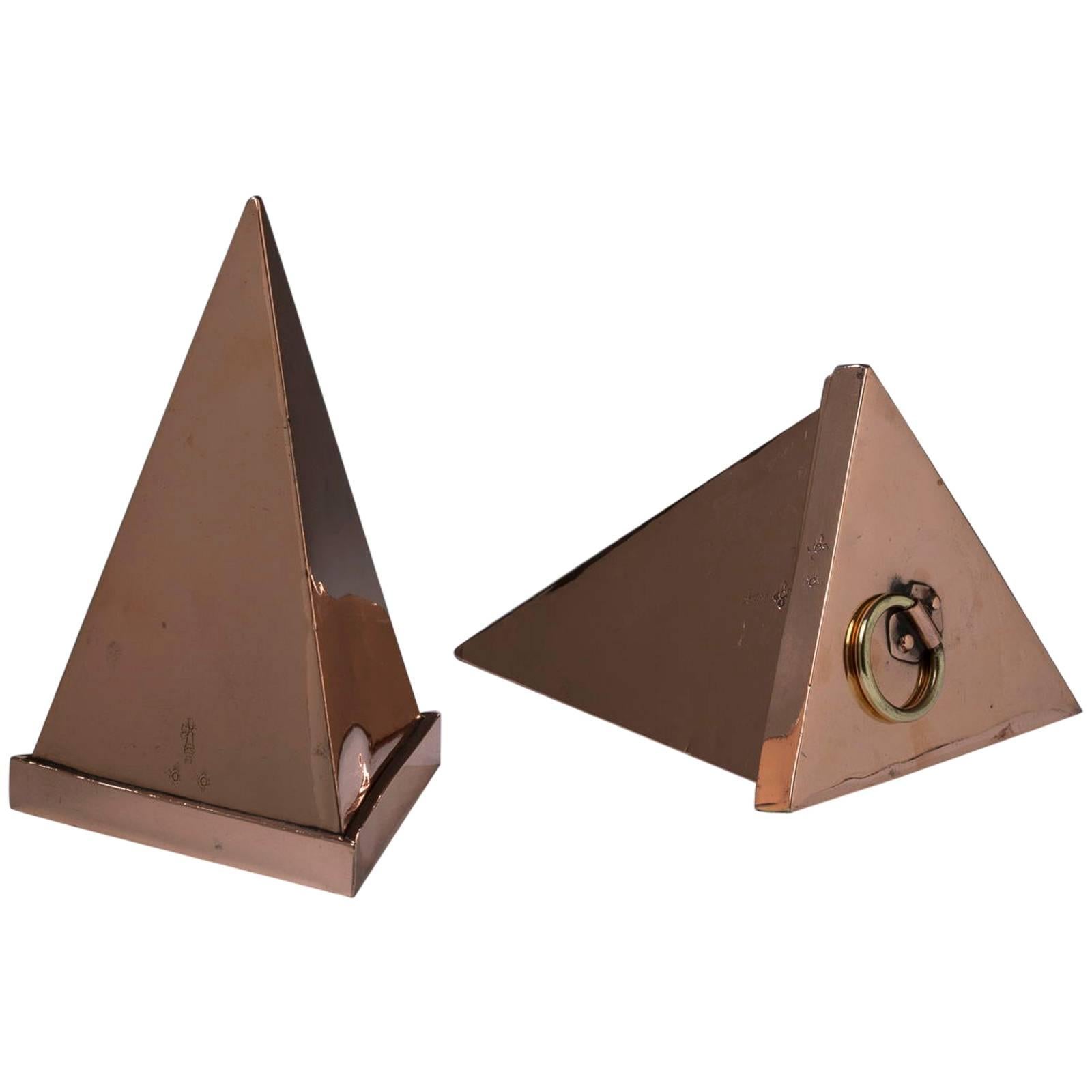 English Copper Kitchen Cooking Triangular Moulds For Sale