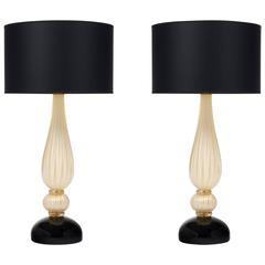 Murano "Incamiciato" Glass Pair of Lamps 10