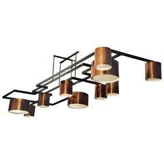 Enormous Ten-Light Ceiling Fixture Chandelier by Diego Mardegan 