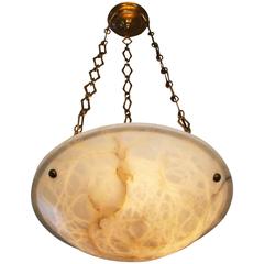 Directoire Style French Alabaster Chandelier Pendant Light